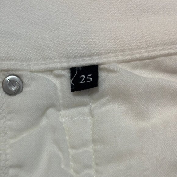 7 For All Mankind Slim Illusion High Waist Ankle Skinny Denim Patchwork 25 Worn1 - Picture 10 of 11